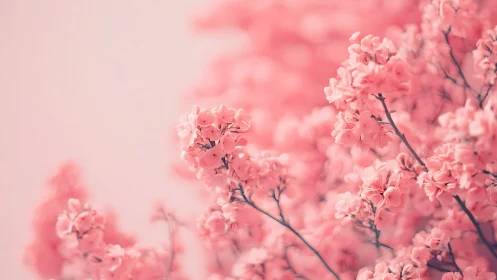 Soft Pink Blossoms Captured in Dreamlike Focus