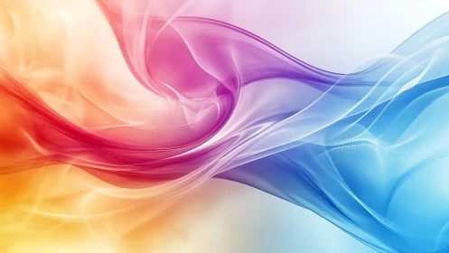 Color gradient wave abstraction in smooth digital lines.