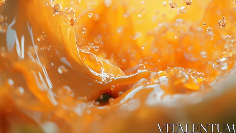 Golden citrus splash swirling in bright liquid motion.