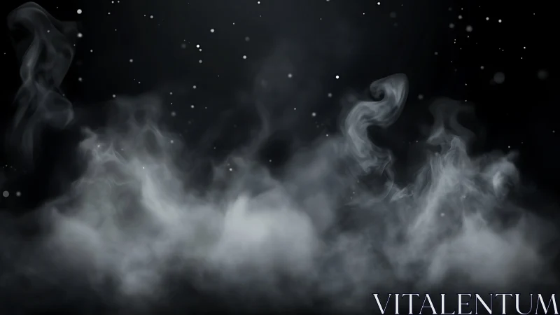 Whispers of silver smoke drifting through midnight hush.