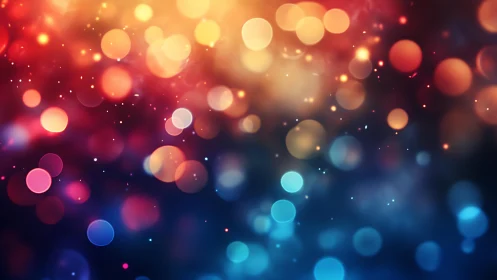 Colorful bokeh lights abstract background in vibrant gradient style.