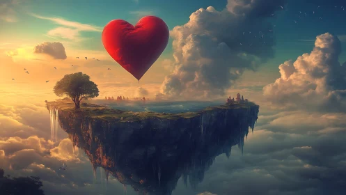 A Heart's Dream Floating Above Enchanted Skies.