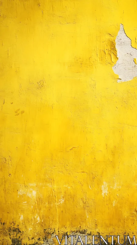 Sunburned yellow wall with peeling memories and quiet scars.