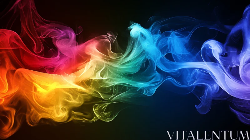 Digital painting of prismatic smoke ribbons on dark ground.