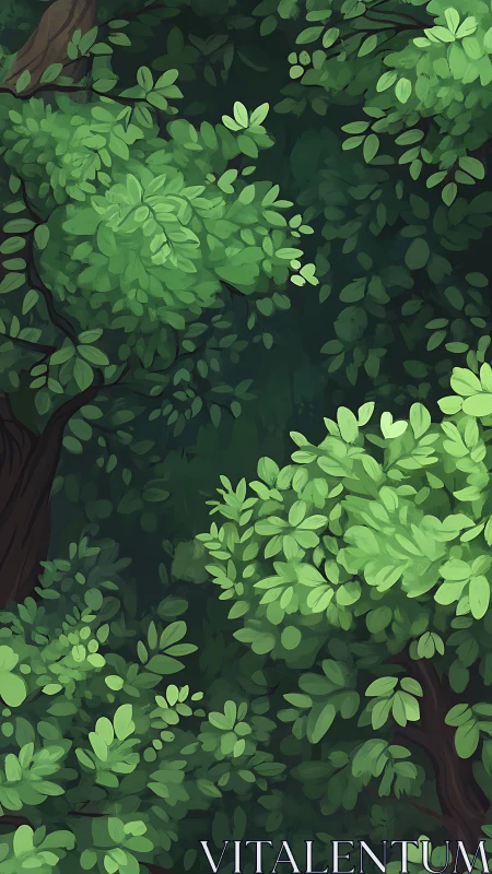 Layered Forest Canopy with Verdant Light.