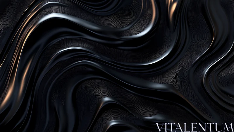 Liquid black metal waves with copper reflective highlights.