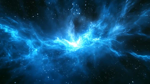 Cosmic river of blue starlight tears open a silent void