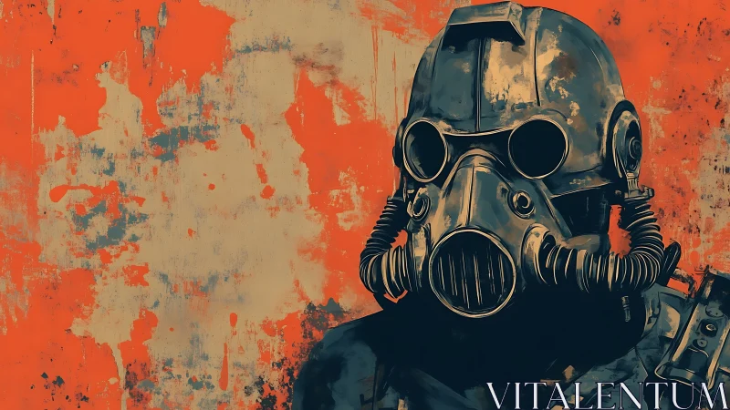 Rust kissed wasteland ranger in heavy respirator armor.