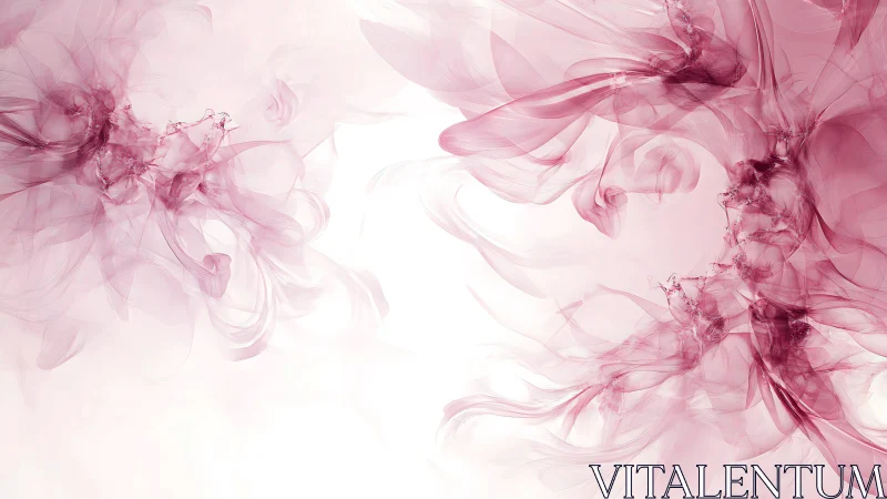 Translucent crimson smoke plumes form ethereal abstract currents