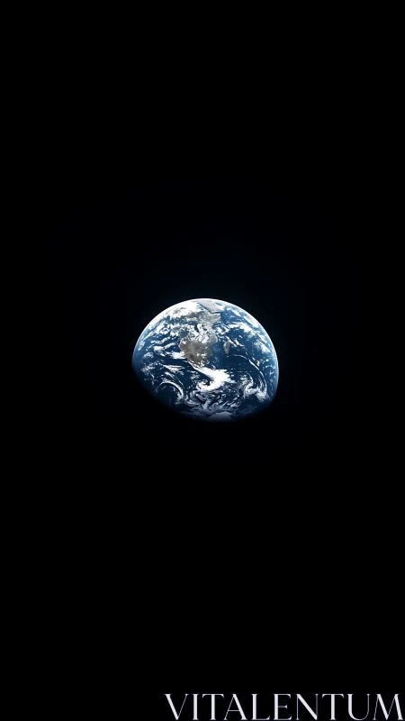 Earth suspended in deep space, high-contrast orbital photograph