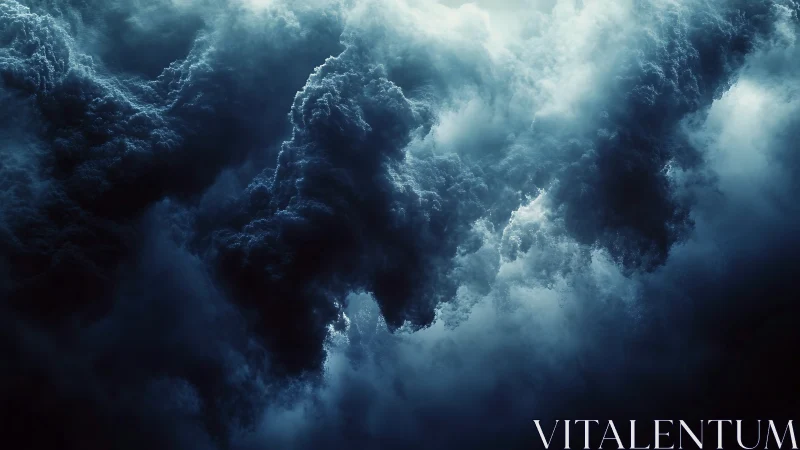 Brooding storm clouds gather in a dramatic, moody sky