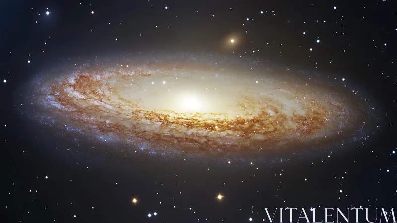 Spiral galaxy drifts in starlit space with a glowing calm heart