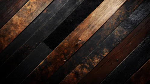 Rustic diagonal wood planks background with dark vintage style.