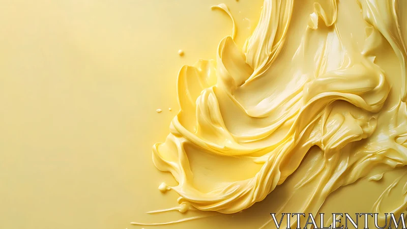 Yellow semi-solid spread on monochromatic surface.