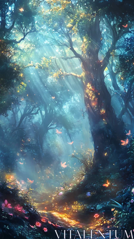 Luminescent Forest Cathedral: Where Twilight Whispers.