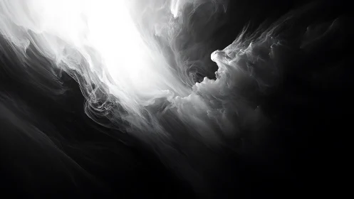 Billowing white light flows gently into deep soft shadow