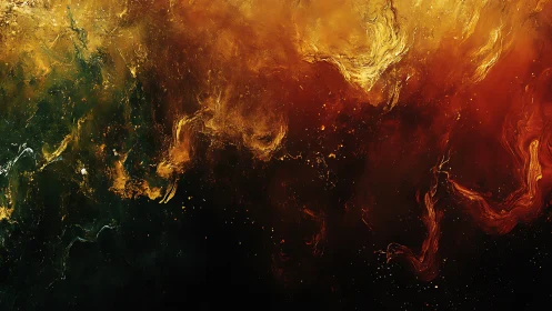 Abstract Fire and Smoke Gradient Composition