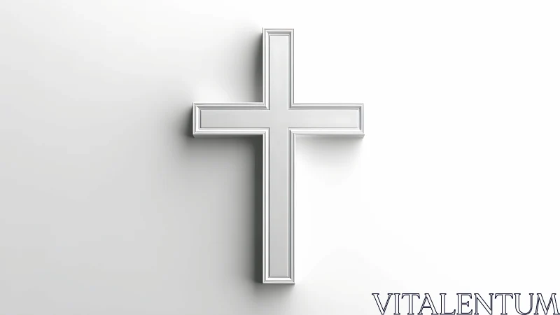 Soft white cross bringing quiet comfort to a bright space.