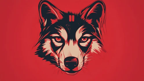 Scarlet night wolf emblem with bold graphic stare locked.