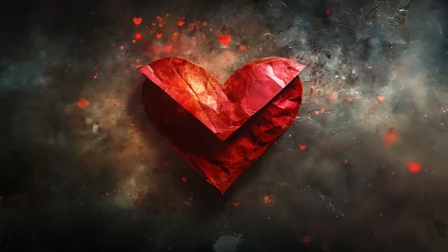 Crystalline Heart Emanates Luminous Energy Through Fractured Dimensional Space