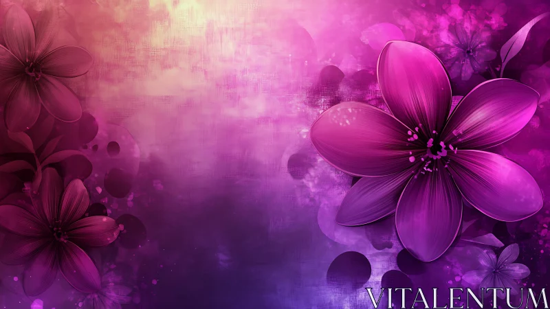 Purple Magnolia Flowers Digital Art Background