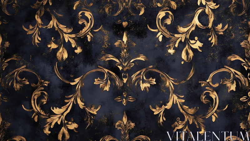Baroque gold flourishes swirl across midnight velvet. Period.