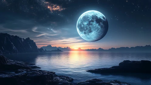 Lunar tidal horizon under exoplanetary twilight refraction.