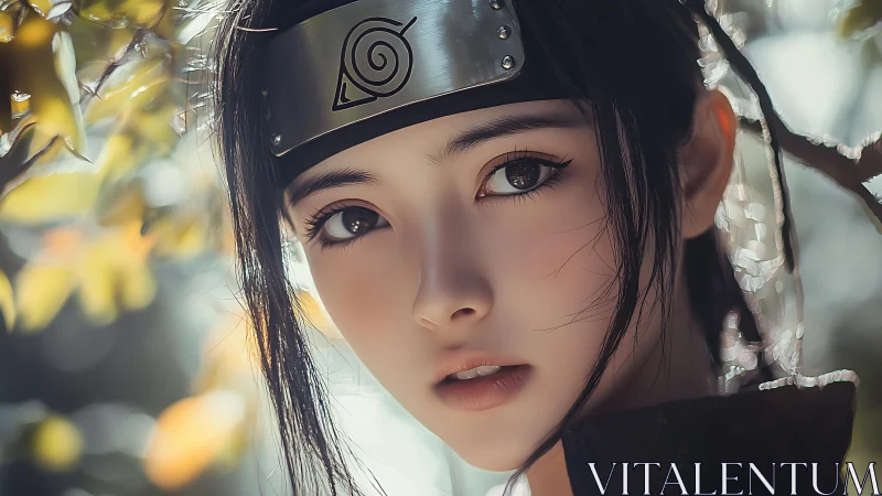 Leaf village kunoichi gazes ahead with calm resolve.