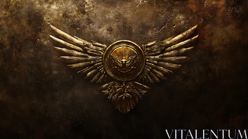Winged war emblem glows like forged lightning in dusk