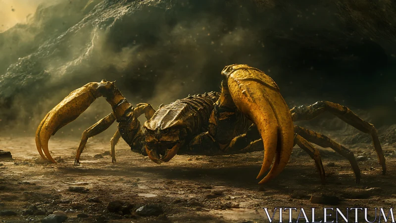 Colossal alien crustacean advances through cinematic wasteland