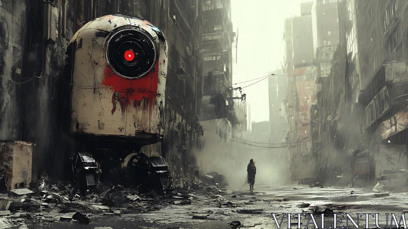 Monolithic sensor robot surveils desaturated post‑war alleyway