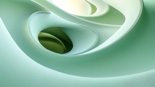 Soft Green Abstract Swirl with Smooth Gradient Design Elements.