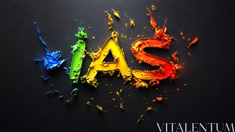 Paint-splashed IAS letters ignite a dark canvas in color.