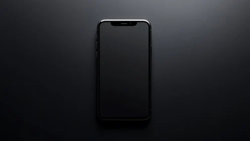 Minimalist smartphone glows against shadowed backdrop.