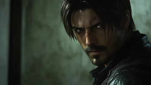 Storm-battered vigilante measures the room with his glare