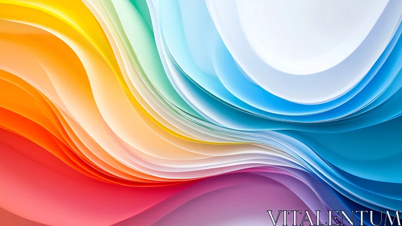 Layered rainbow color waves in smooth abstract motion.