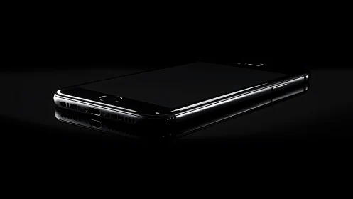 Premium smartphone displayed against black backdrop with studio lighting.