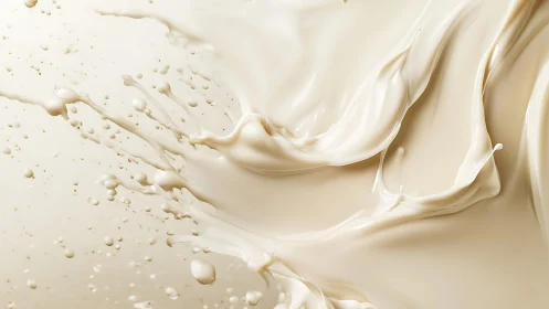 Creamy Liquid Splash Close-Up in Abstract Artistic Style.