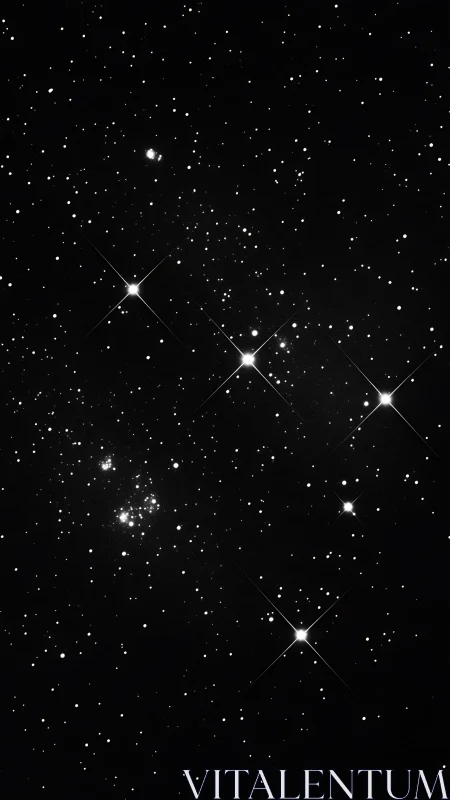 Starry night tapestry with sparkling celestial clusters.