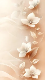 Elegant White Flowers Digital Illustration.