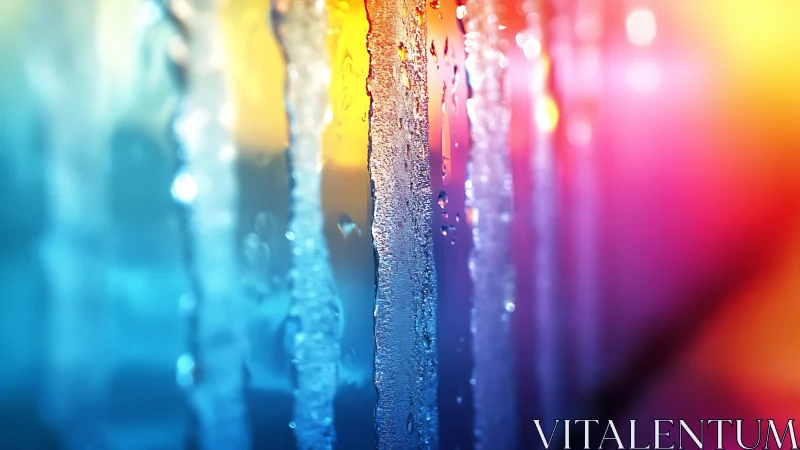 Vertical translucent streaks intersect multicolor gradient field