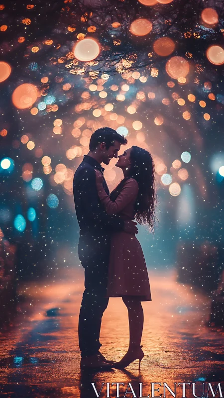 Silhouettes in Golden Light: A Romantic Dance of Dreams.