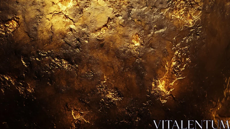 Abstract golden textured surface with glowing highlights, modern art.