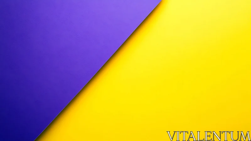 Bold diagonal split of purple and yellow background surfaces.