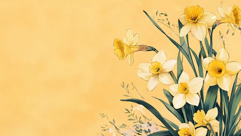 Golden Daffodils Dance in Spring's Luminous Embrace.