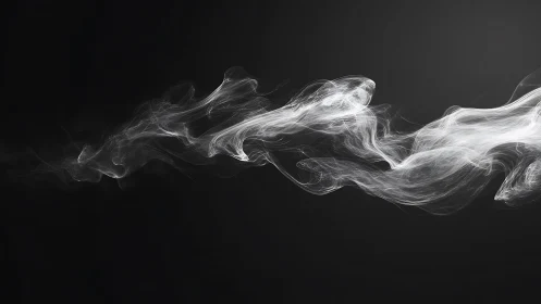 High contrast white smoke plume in laminar to turbulent flow field