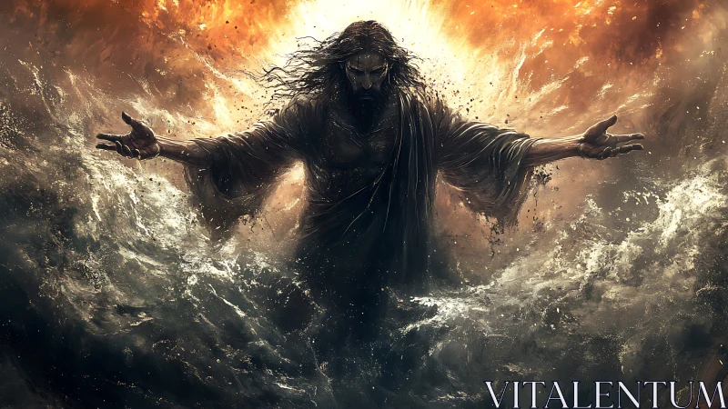 Stormbreaker prophet commands roaring seas and molten sky.