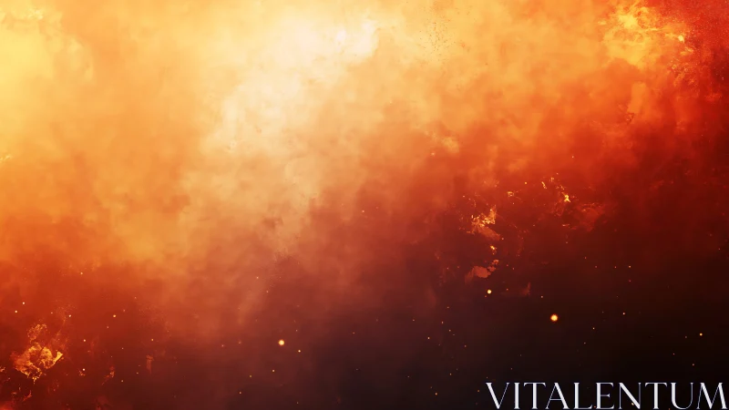 Warm color gradient with particle dispersion.