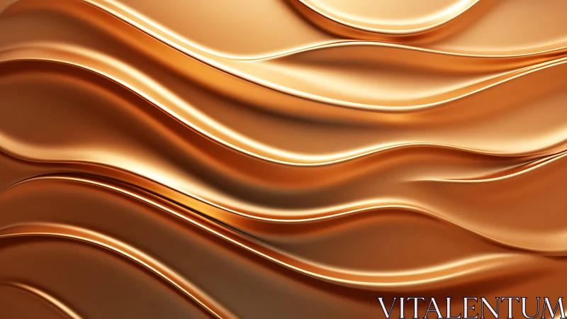 Liquid copper waves form smooth reflective metallic surface