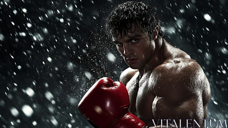 Storm-Forged Champion: Rain-Drenched Boxing Drama.